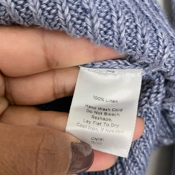 Talbots 100% Linen Light Purple Knit Button Up Cardigan Size Small - Picture 5 of 5